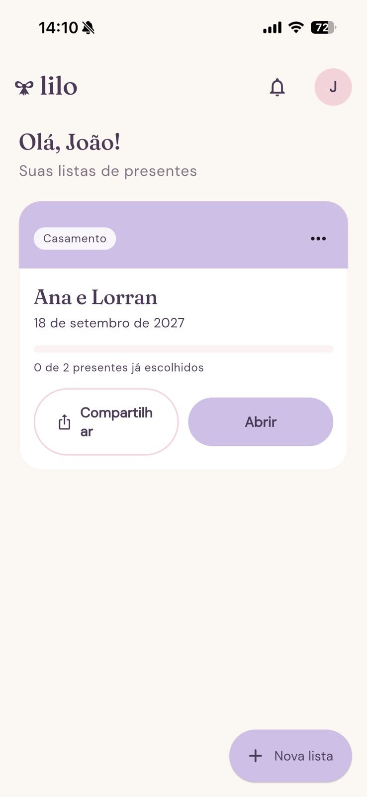 Suas listas de presentes no Lilo